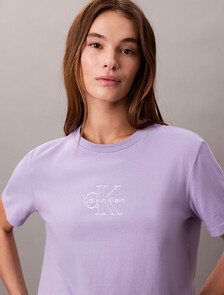 Glossy Metallic Logo T-shirt, Soft Lavender, hi-res