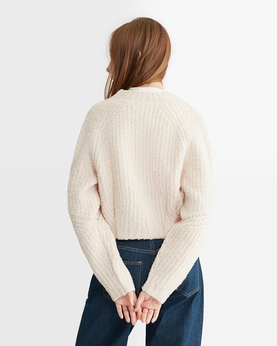 Cropped Cable Knit Cardigan