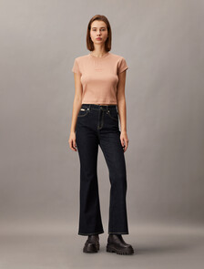 High Rise Flare Rinsed Jeans, Denim Rinse, hi-res
