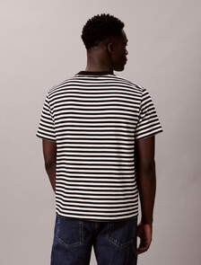 Monogram Logo Stripe Relaxed T-Shirt, Black, hi-res