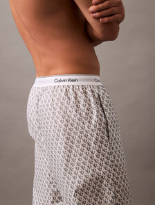 Cotton Poplin Sleep Pants, 18659 PLUSH MONOGRAM_4.65in+ASH, hi-res