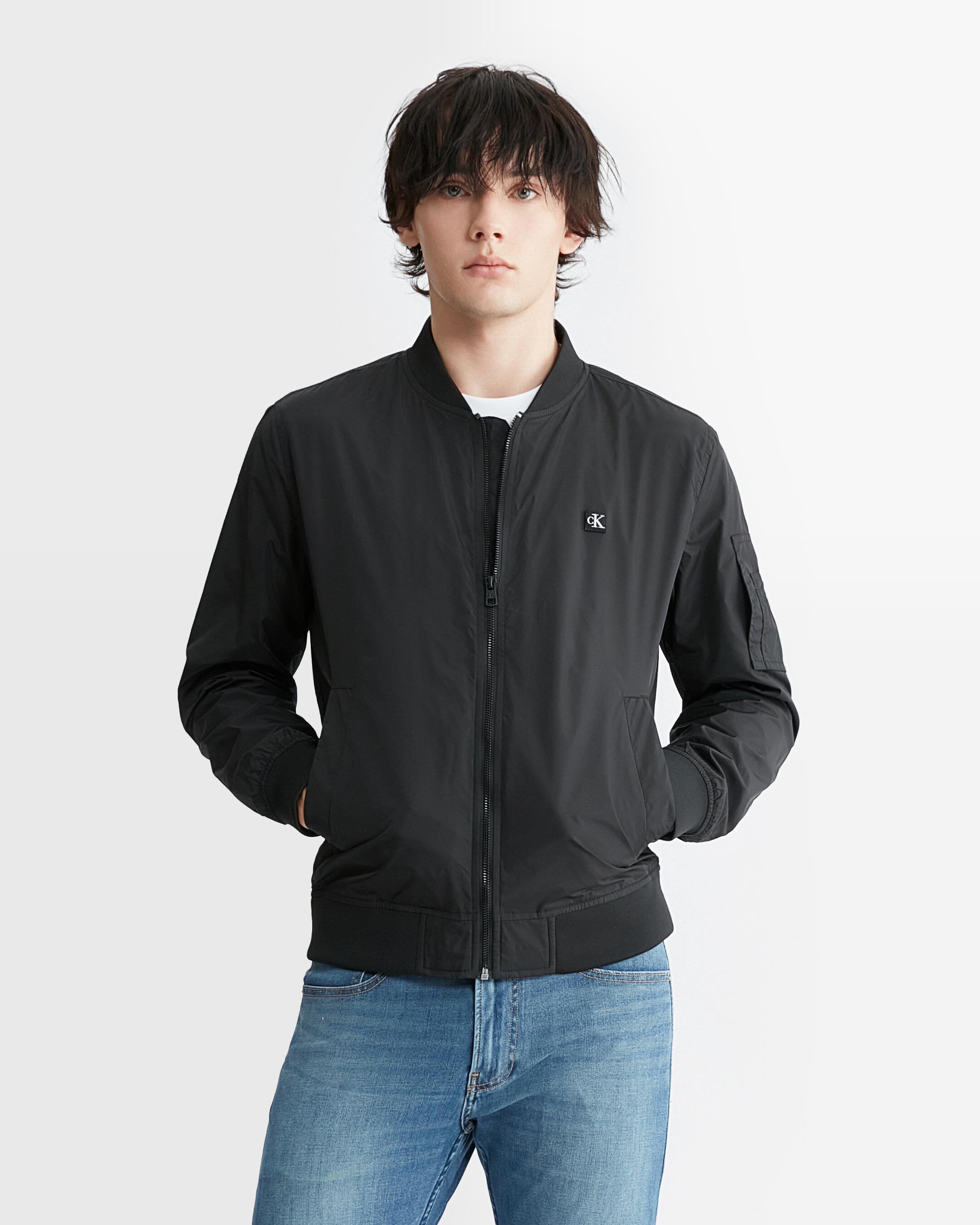 Calvin klein logo bomber jacket outlet