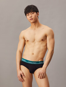 CK Micro Plus Hipster Briefs 3 Pack, BLACK W/ WOLF GREY WB/ BLACK W/ BLACK WB /BLACK W/, hi-res