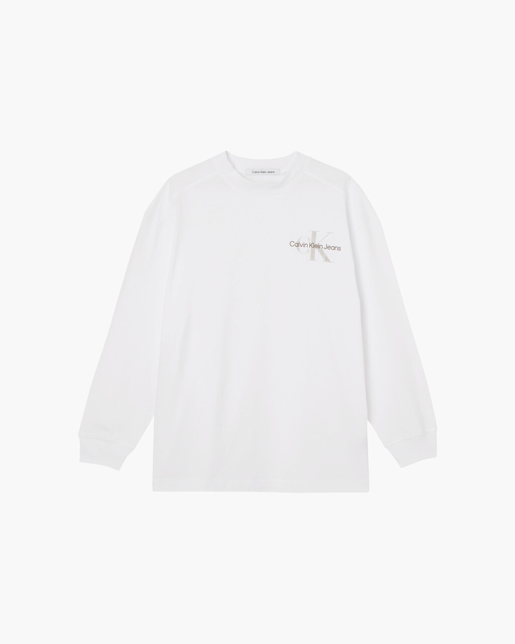 GENDER NETURAL MONOGRAM LONG SLEEVE TEE, Bright White, hi-res