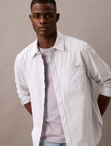 Relaxed Striped Oxford Shirt, Niagara Mist, hi-res