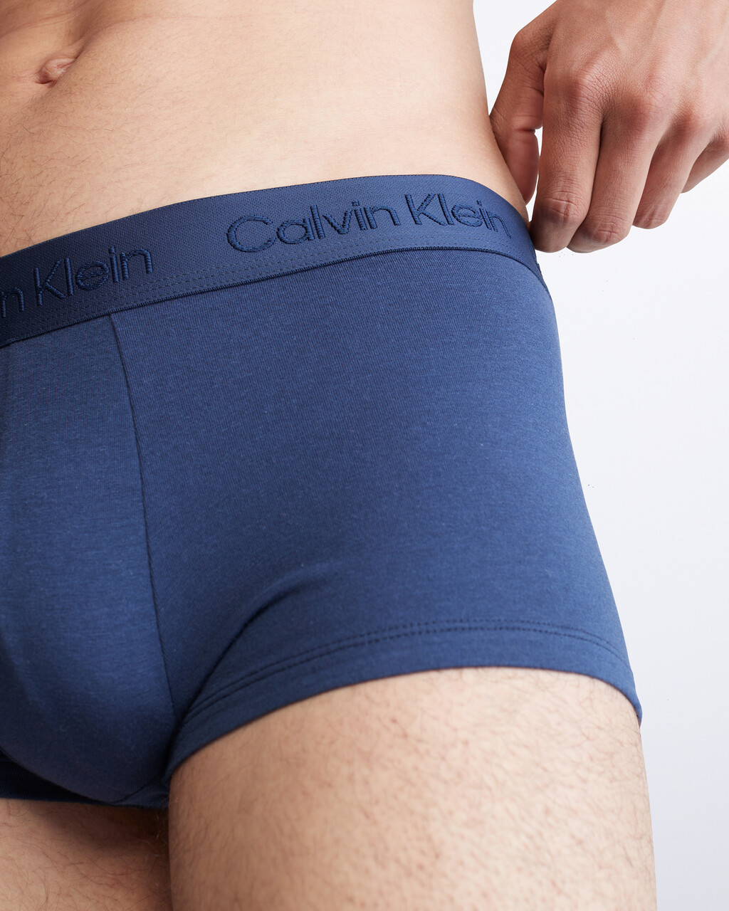 CK Black Ultra Soft Cashmere Low Rise Trunks, Blue Shadow, hi-res