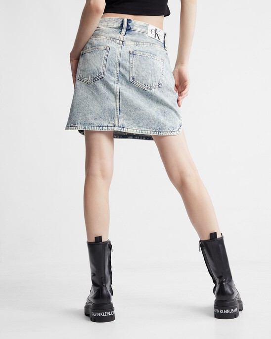 Recycled Cotton A Line Mini Denim Skirt