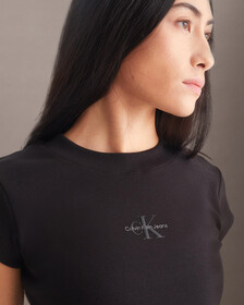 Monogram Baby Tee, Ck Black, hi-res