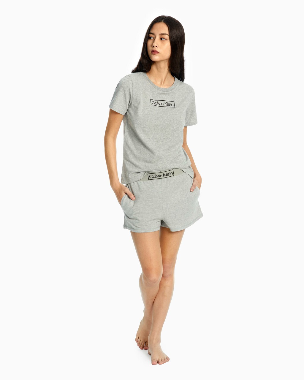 REIMAGINED HERITAGE LOUNGE CREW NECK TEE, Grey Heather, hi-res
