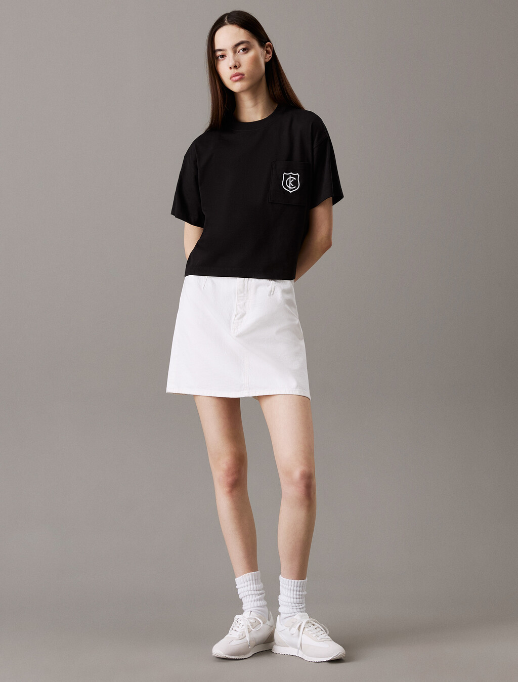 CK Crest Boxy Pocket Tee, Black, hi-res