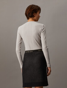 CK Logo Rib Knit Baby Fit Tee, Plaza Taupe, hi-res