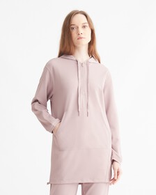 CK Effect Hooded Sweat Dress, GRAY ROSE, hi-res