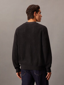 Monogram Relaxed Cardigan, Ck Black, hi-res