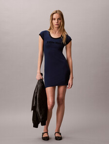 Calvin Klein Logo T-shirt Dress, Pageant Blue, hi-res