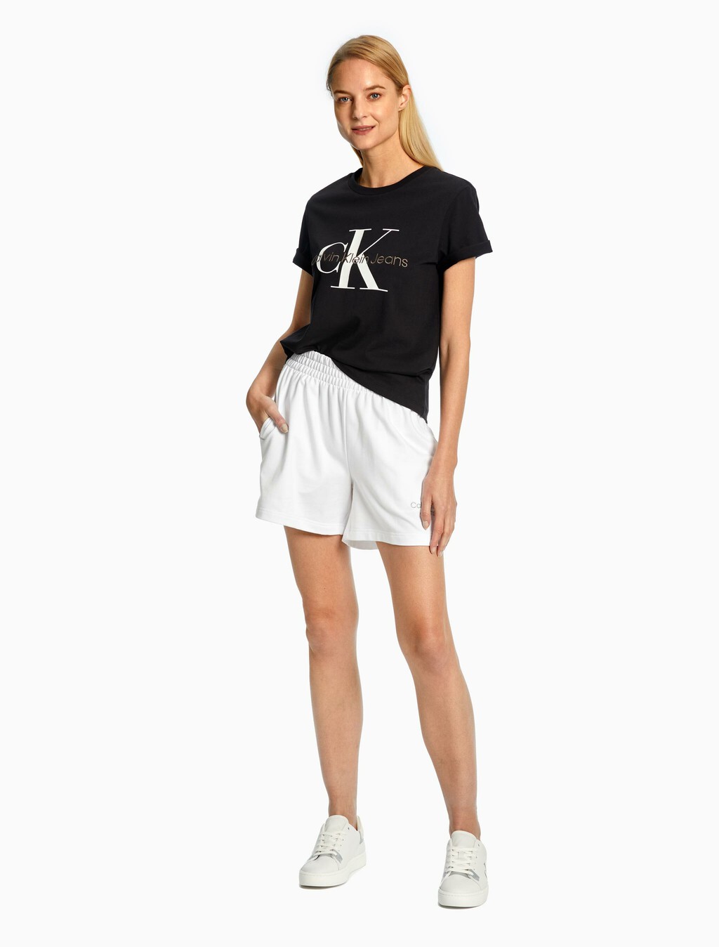 Organic Cotton Monogram Tee, Ck Black, hi-res