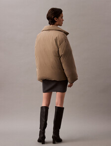 Heavyweight Cropped Puffer Coat, Brindle, hi-res