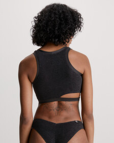 CK Texture Cut Out Tank Bikini Top, Pvh Black, hi-res