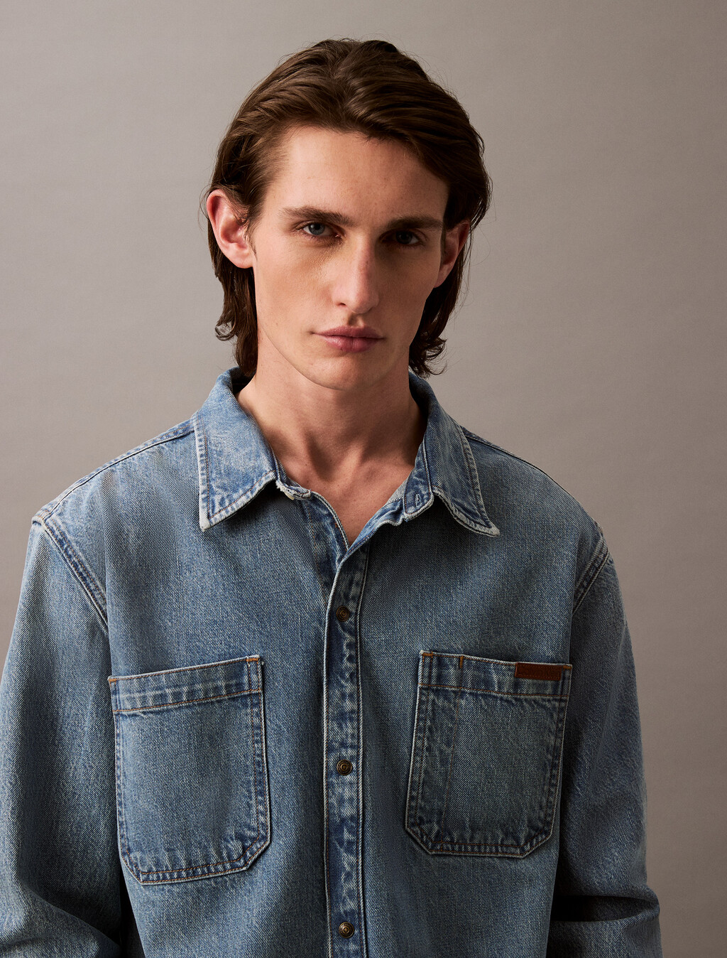 Relaxed Denim Shirt, CK NO06, hi-res