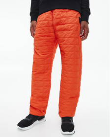 SUSTAINABLE QUILTED TRACK PANTS, Coral Orange, hi-res