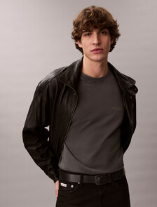 Oversized Abstract Print Tee, Gray Pinstripe, hi-res