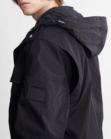 Recycled Field Jacket With Retractable Hood, Ck Black, hi-res