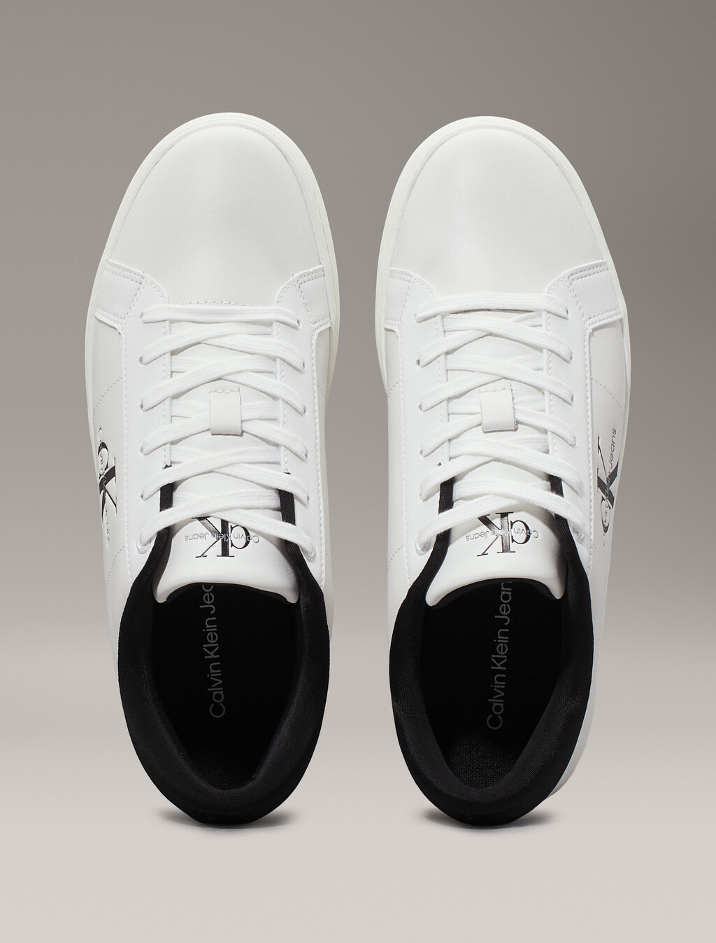 Leather Trainers, Bright White/Black, hi-res