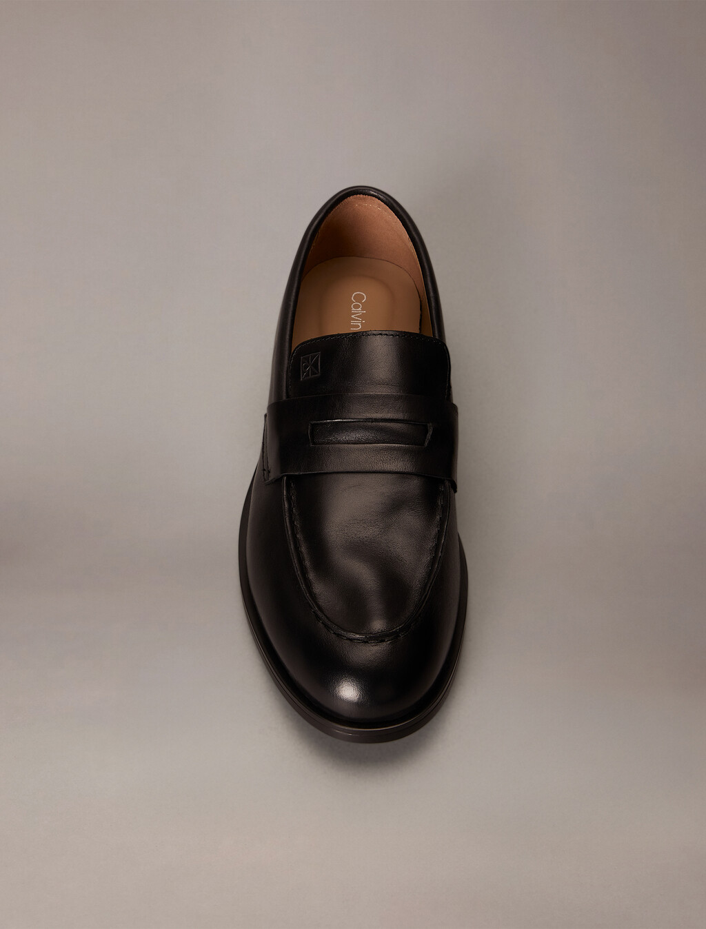 Leather Airfit&reg; Cushioned Penny Loafers, Triple Black, hi-res