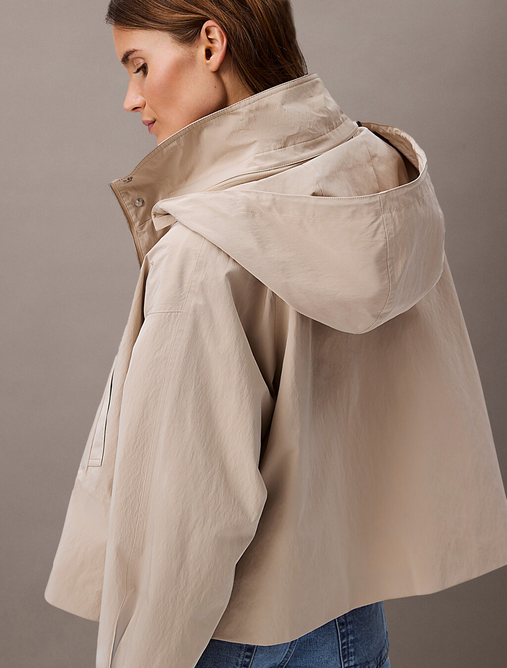 Nylon Waisted Jacket, Humus, hi-res