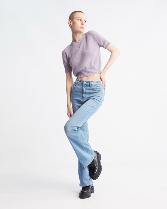 Feminine Chenille Short Sleeve Sweater