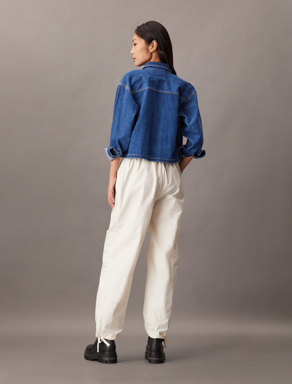Crinkle Nylon Parachute Pant, Tofu, hi-res
