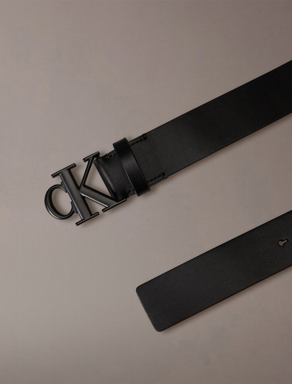 Monogram Plaque Belt 35mm, Black, hi-res