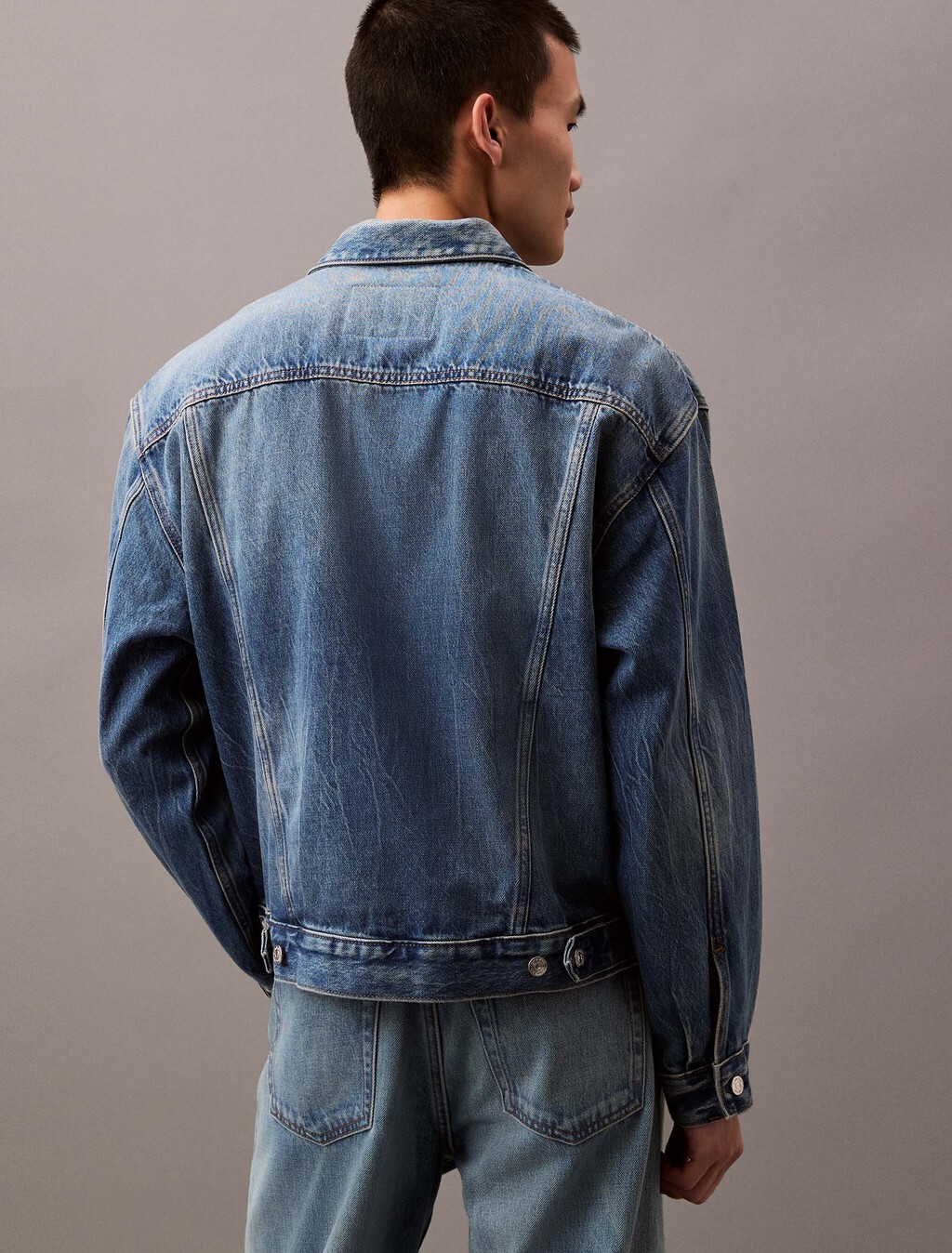 90s Denim Trucker Jacket, AURORA, hi-res