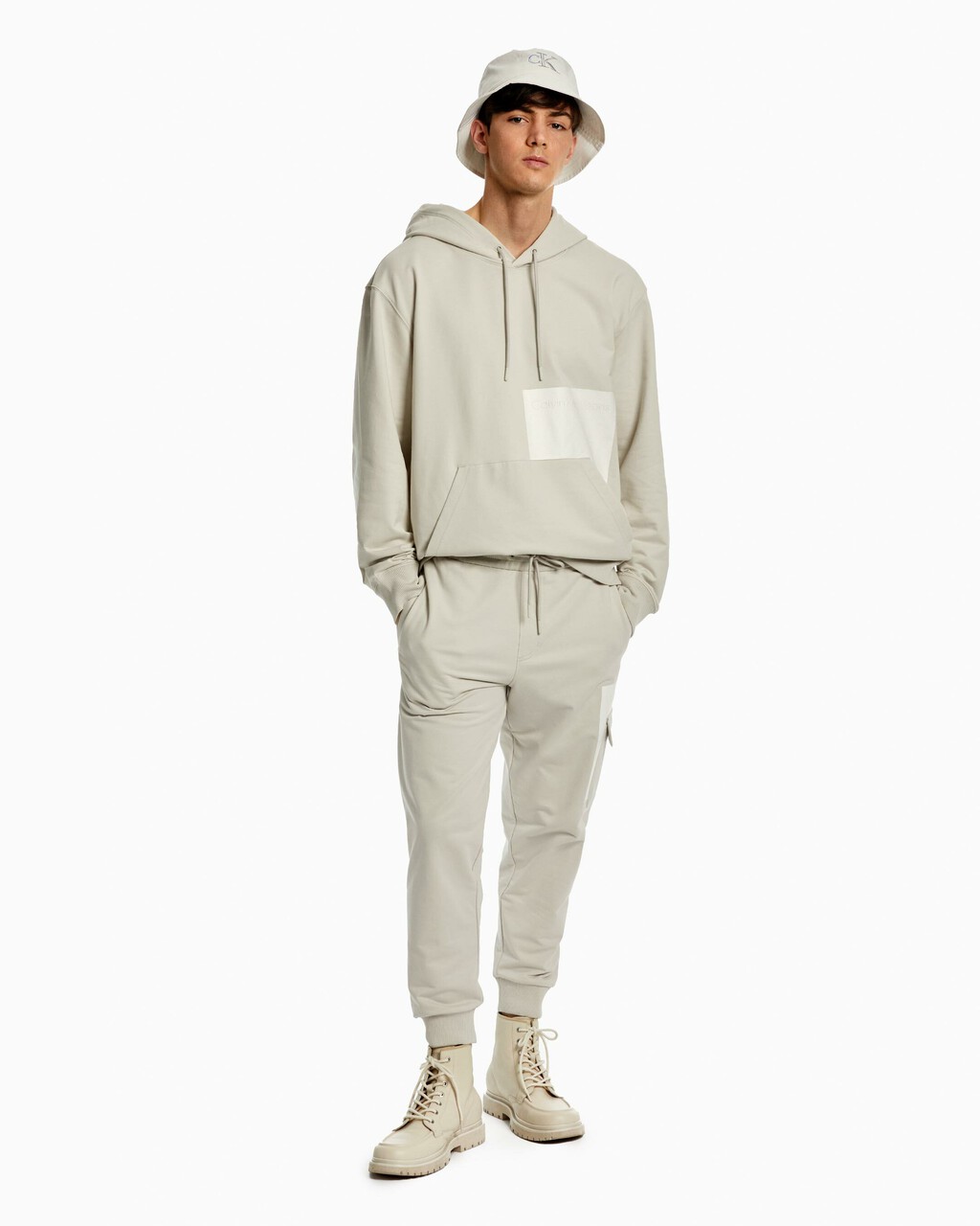 Subtle Color Block Hoodie, Stratus Grey, hi-res
