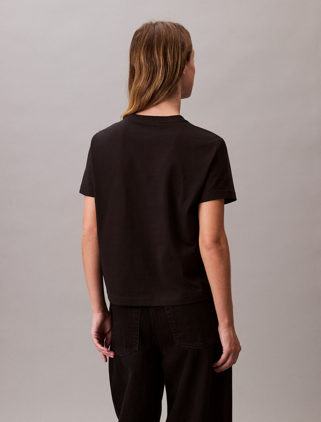 CK Logo Jersey Slim Tee, Black, hi-res