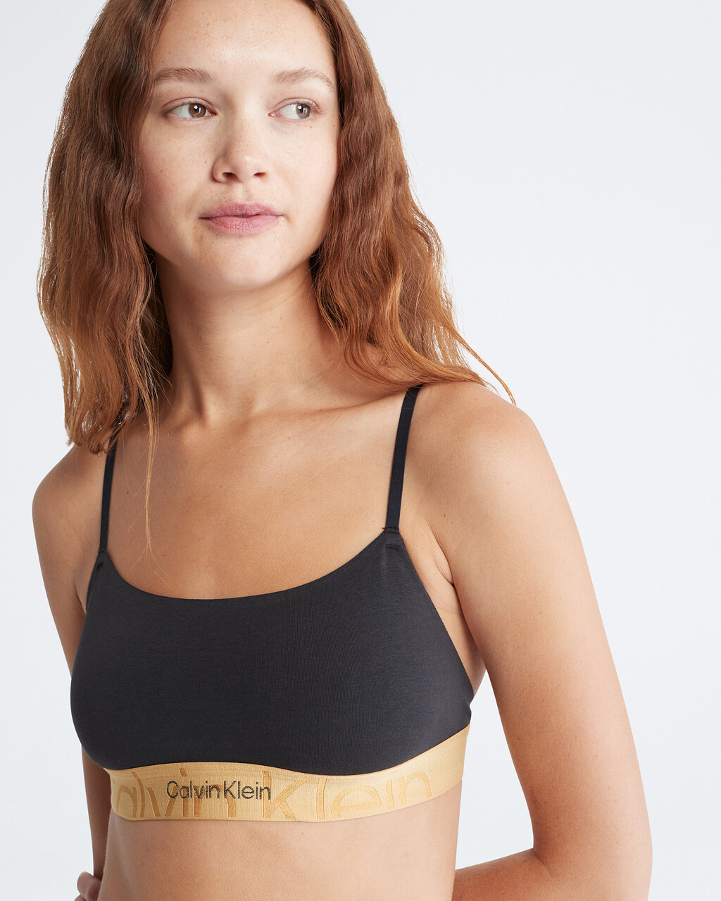 EMBOSSED ICON HOLIDAY COTTON LIGHTLY LINED BRALETTE, Black, hi-res