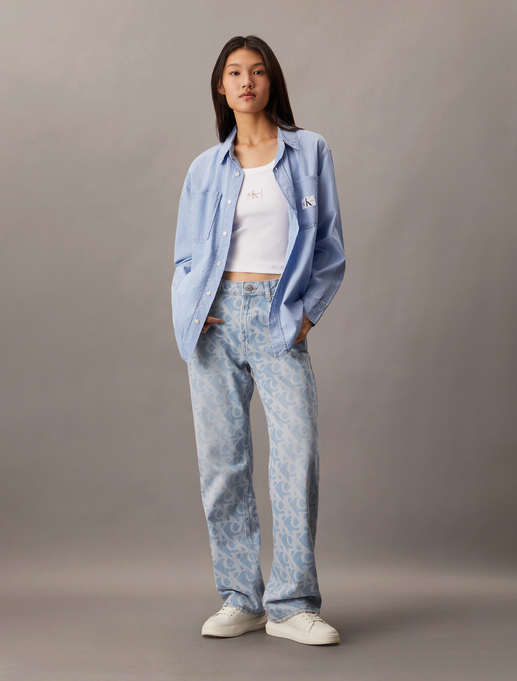 90's Straight Logo Jeans, LIGHT BILLBOARD, hi-res