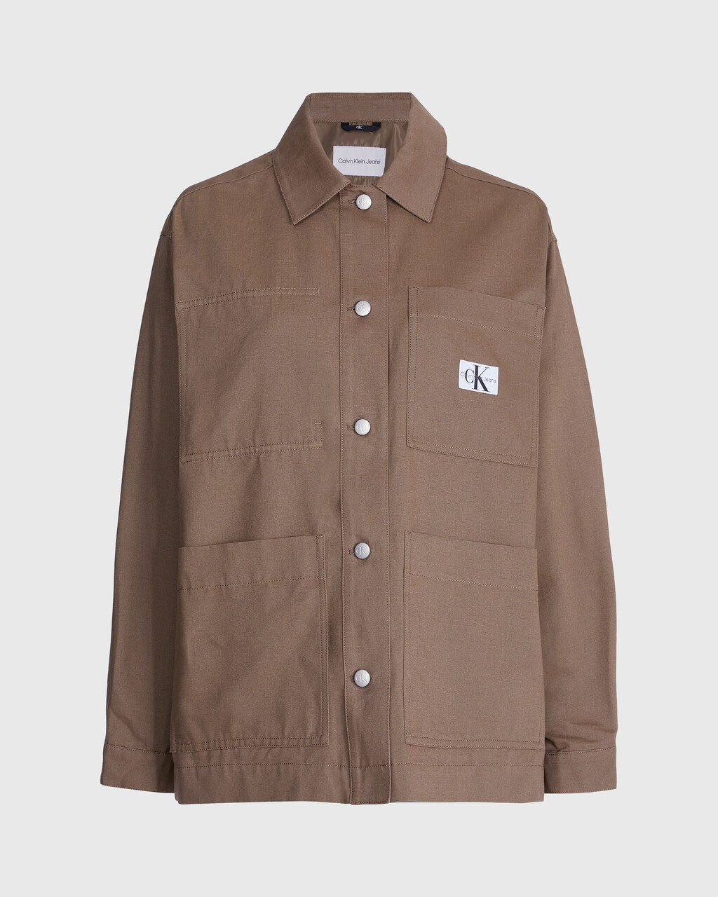 RELAXED UTILITY SHIRT JACKET, Shitake, hi-res
