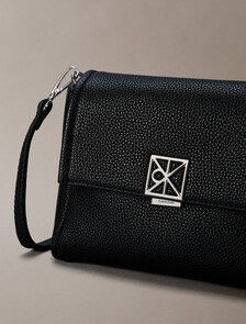 Pebble Grain Crossbody Bag, Black, hi-res