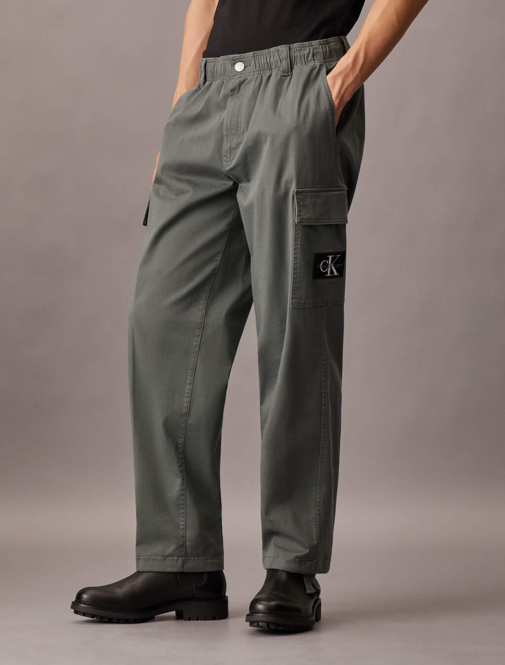 Cotton Twill Cargo Pants, Endless Grey, hi-res