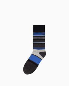 Men's 1 Pack Stripe Crew Socks, BLACK, hi-res