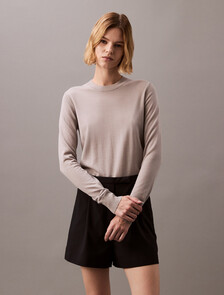 Tech Merino Crewneck Sweater, Ash, hi-res
