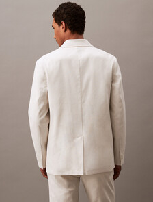 Linen Blend Blazer, White Onyx, hi-res