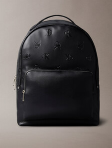 Embossed Monogram Backpack, Black, hi-res