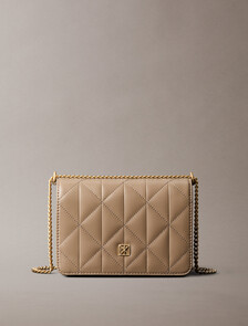 Quilted Emblem Logo Mini Bag, Desert Taupe, hi-res