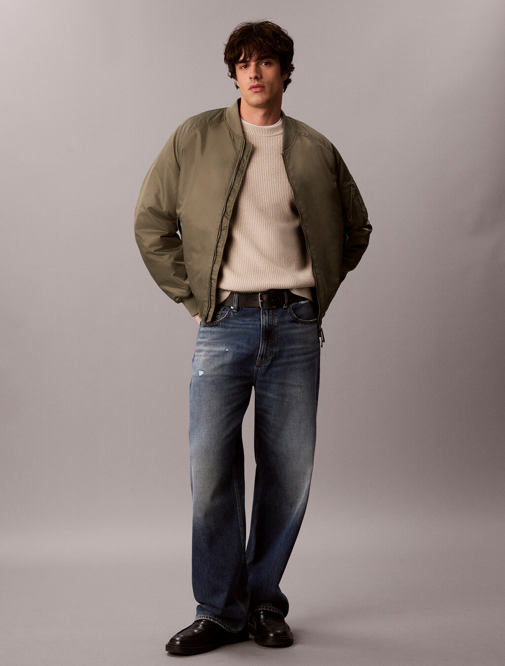 Wool Blend Ribbed Jumper, Moonstruck, hi-res