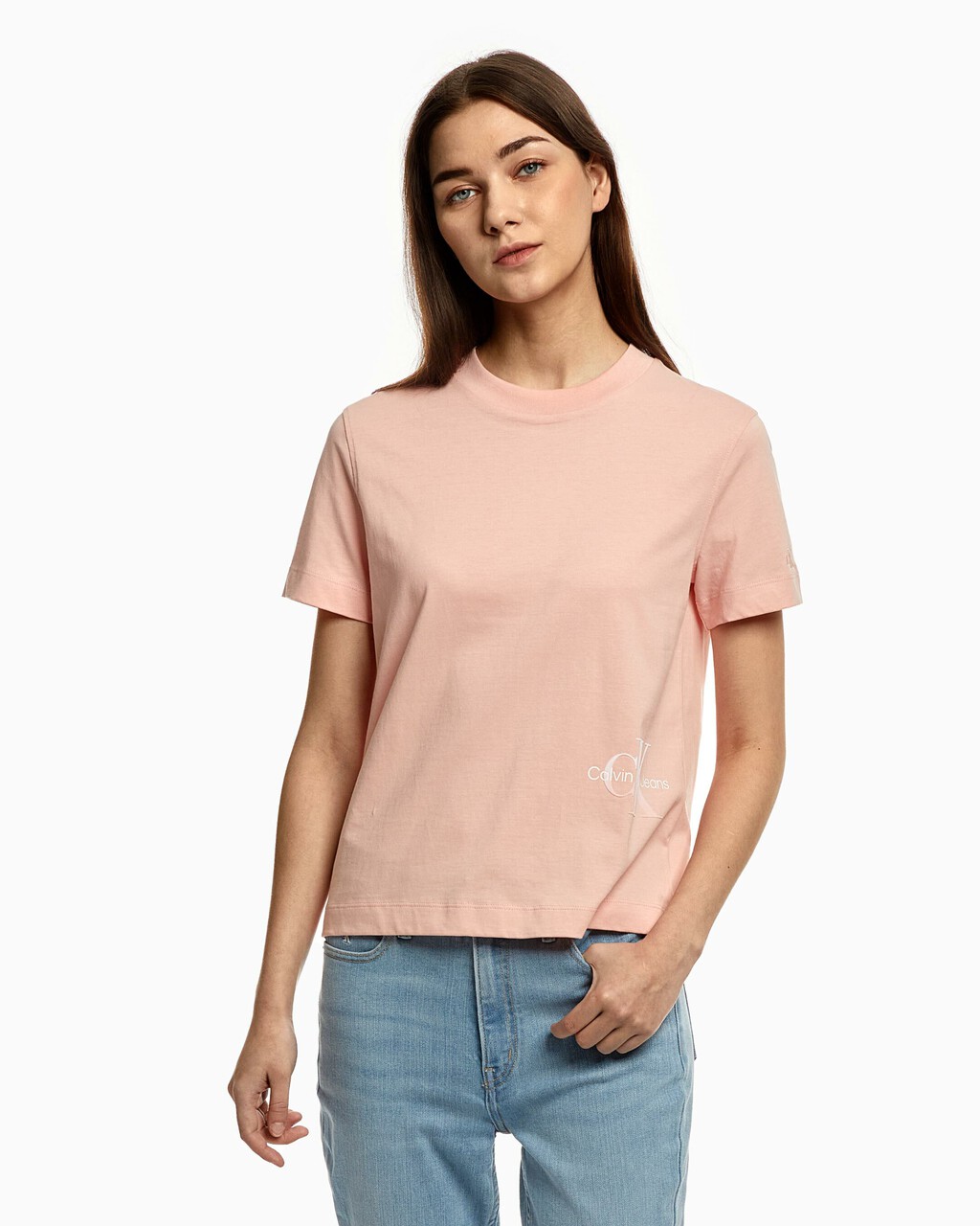 STRAIGHT OMBRE LOGO TEE, Pink Blush, hi-res