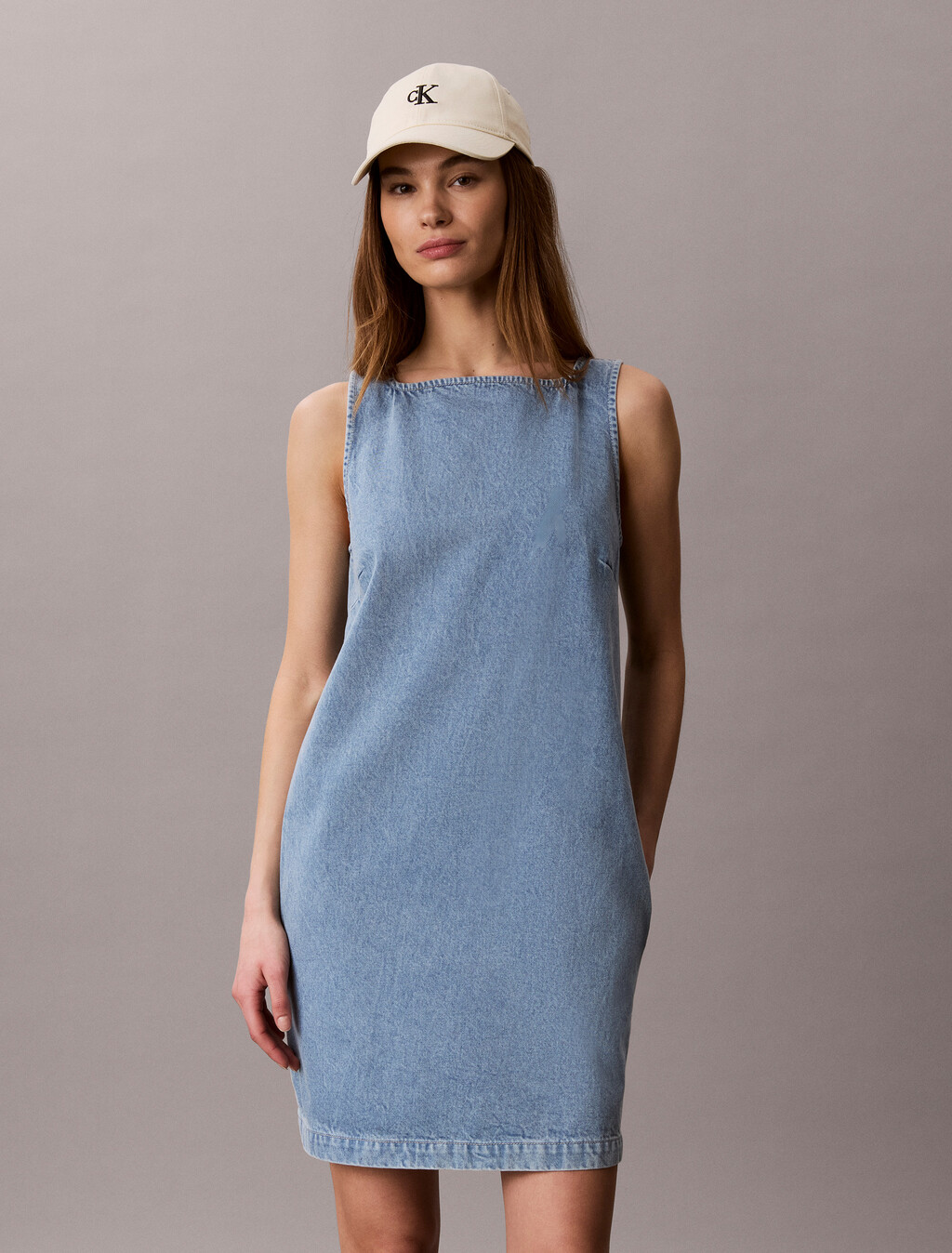 Denim Mini Shift Dress, CK AQUATIC, hi-res
