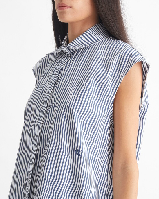 CK KHAKIS STRIPE SLEEVELESS SHIRT