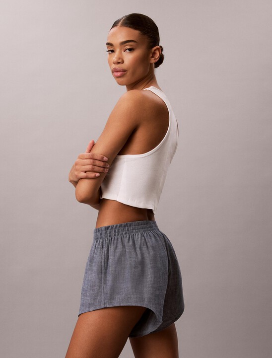 Cotton Chambray Pyjama Shorts
