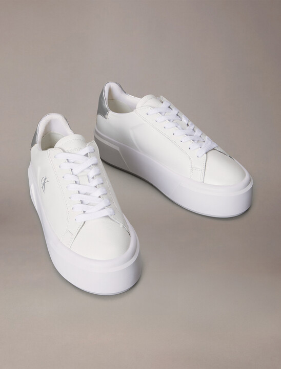 Sienna - Leather Logo Platform Trainers